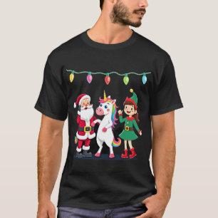 Dabbing Kerstman Elf Eenhoorn Kerst Kinderen Jonge T-shirt