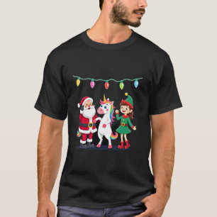 Dabbing Kerstman Elf Eenhoorn Kerst Kinderen Jonge T-shirt
