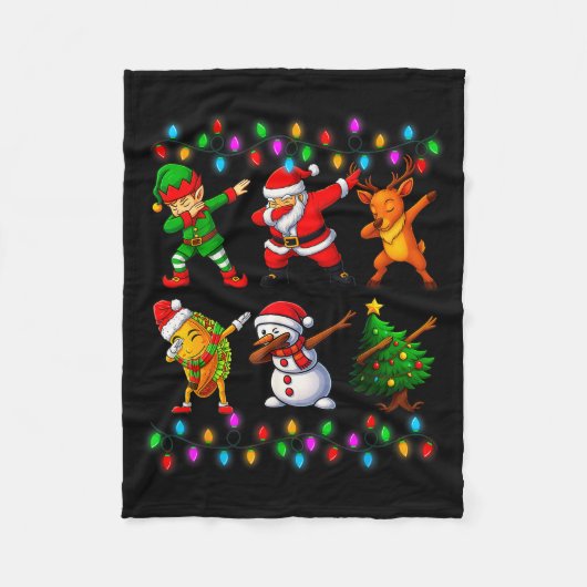 Dabbing Kerstman Elf Vriendschap Kerstmannen Jonge Fleece Deken (Voorkant)