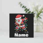 Dabbing Kerstman Funny Gepersonaliseerd Kerstcadea Feestdagenkaart (Staand voorkant)
