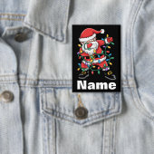 Dabbing Kerstman Grappig Gepersonaliseerd Kerstcad Button (Insitu)
