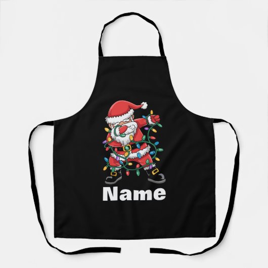 Dabbing Kerstman Grappig Gepersonaliseerd Kerstcad Schort (Voorkant)