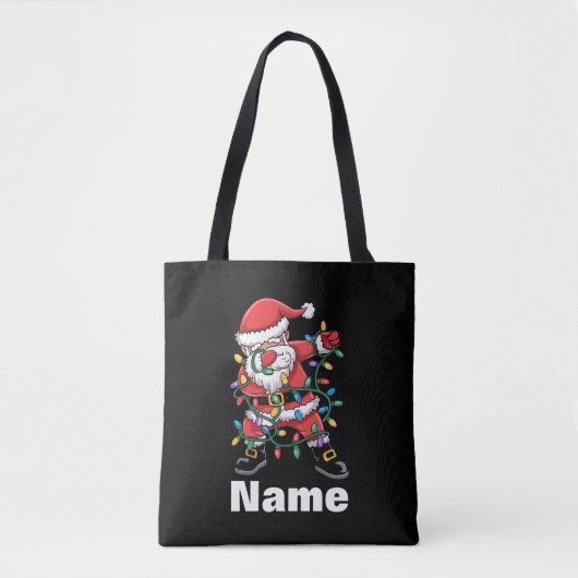 Dabbing Kerstman Grappig Gepersonaliseerd Kerstcad Tote Bag (Voorkant)