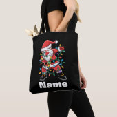 Dabbing Kerstman Grappig Gepersonaliseerd Kerstcad Tote Bag (Dichtbij)