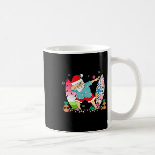Dabbing Kerstman Hawaiaanse Surf Surfing Kerstmis  Koffiemok