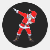 Dabbing Kerstman Kerst Kinderen Jongens Meisjes Da Ronde Sticker (Voorkant)