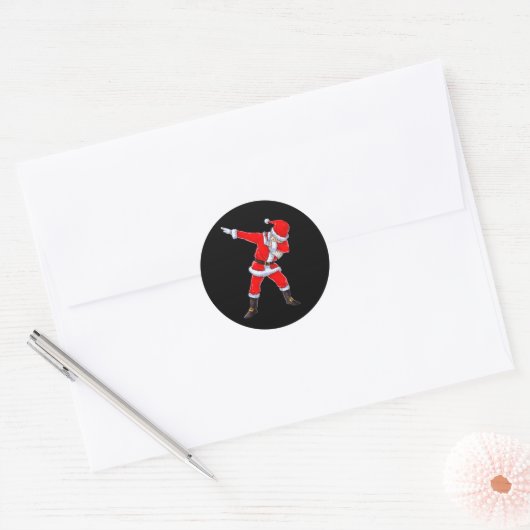 Dabbing Kerstman Kerst Kinderen Jongens Meisjes Da Ronde Sticker (Envelop)