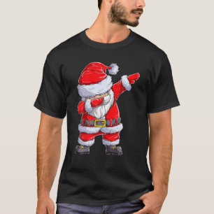 Dabbing Kerstman Kerstboom Lichtjes Kerstcadeaus T-shirt