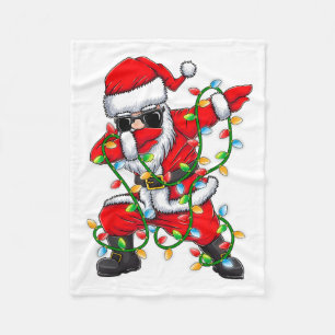 Dabbing Kerstman Kerstlichten Meisjes Jongens Kind Fleece Deken