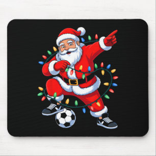 Dabbing Kerstman Kerstlichten Voetbal Kerst Jongen Muismat