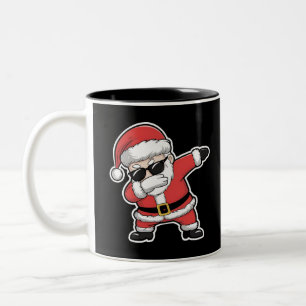 Dabbing Kerstman Kerstlichtjes Kinderen Kerstcadea Tweekleurige Koffiemok