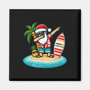 Dabbing Kerstman Kerstmis In Juli Zomer Tropisch H Magneet