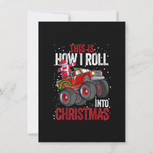 Dabbing Kerstman Monster Truck Jongens Kerstmis X Kaart