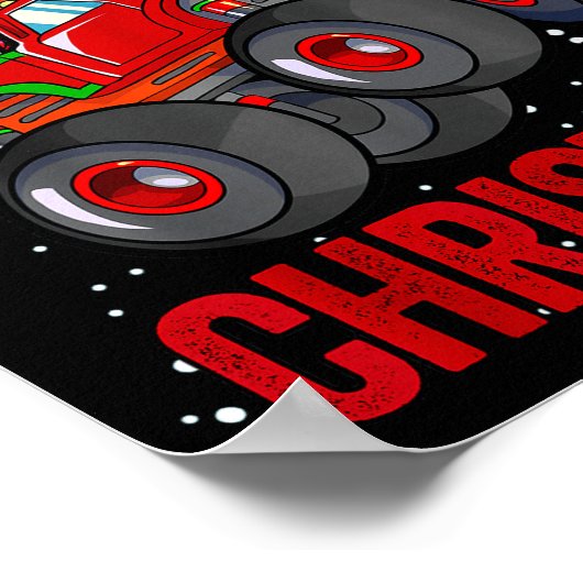 Dabbing Kerstman Monstertruck Jongens Kerst X Poster (Hoek)