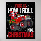 Dabbing Kerstman Monstertruck Jongens Kerst X Poster (Voorkant)