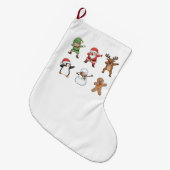 Dabbing Kerstman Sinterklaas Pinguïn Rudolph Sneeu Grote Kerstsok (Voorkant (Hangend))