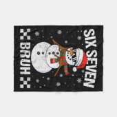 Dabbing Kerstman Sneeuwman 6 7 Meme Kerstmis Zes Z Fleece Deken (Voorkant (Horizontaal))