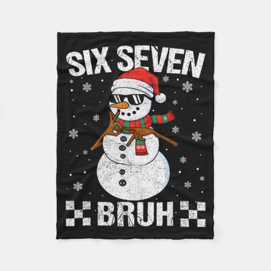Dabbing Kerstman Sneeuwman 6 7 Meme Kerstmis Zes Z Fleece Deken (Voorkant)