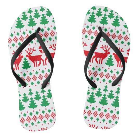 Dabbing Kerstman, Vintage Kerstmis Teenslippers (Voetbed)