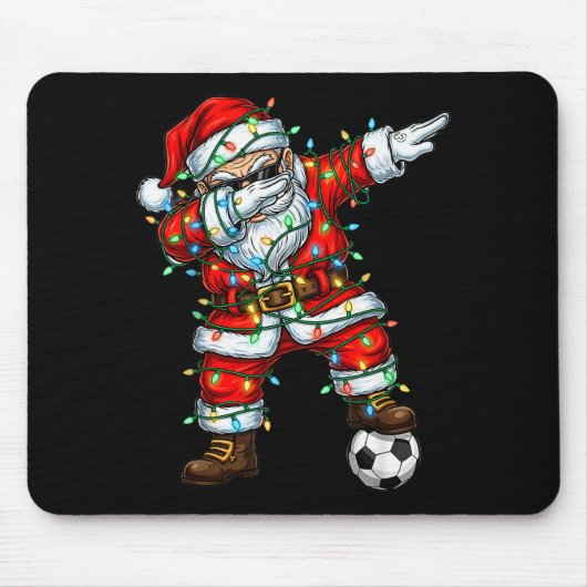 Dabbing Kerstman Voetbal Kerst Pyjama Jongens Kind Muismat (Voorkant)