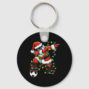 Dabbing Kerstman Voetbal Kerstlichten Xmas Voetbal Sleutelhanger