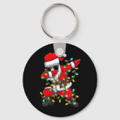 Dabbing Kerstman Xmas Lights Meisjes Jongens Kinde Sleutelhanger (Voorkant)