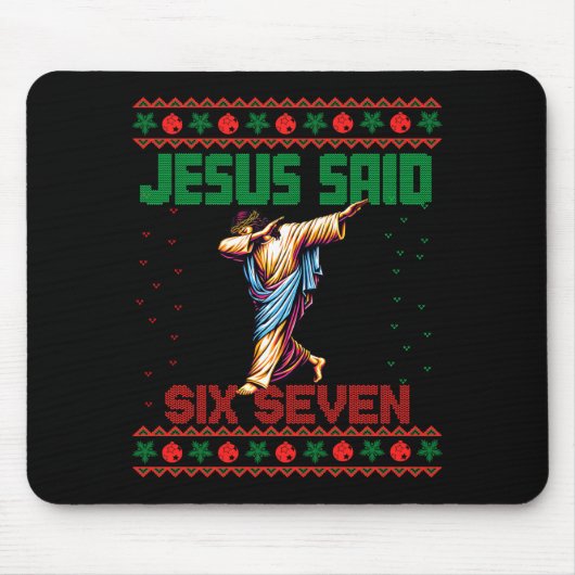 Dabbing Kerstman zegt zes zeven 67 Meme lelijke ke Muismat (Voorkant)