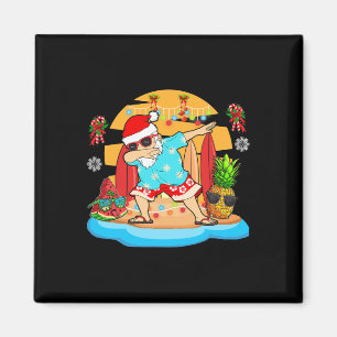 Dabbing Kerstman Zonnebril Met Ananas Watermeloen Magneet
