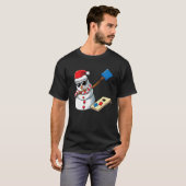 Dabbing kerstsnowman Dance Cornhole Xmas Corn T-shirt (Voorkant volledig)