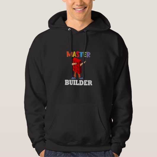 Dabbing Kids Master Builder Building Bricks Block Hoodie (Voorkant)