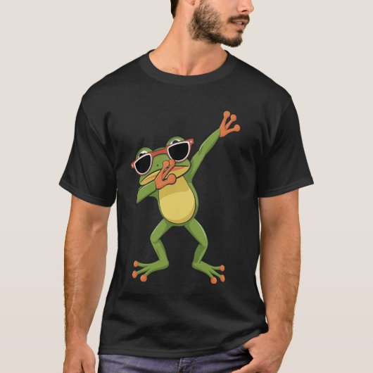 Dabbing kikker met zonnebril Funny Pose Cool Frog T-shirt (Voorkant)