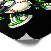 Dabbing klavertje baseball st patrick's day kinder poster (Hoek)