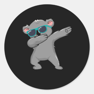 Dabbing Koala Beer met zonnebril Cool Koala Ronde Sticker