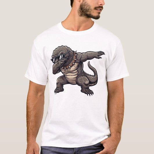 Dabbing Komodo-draak Grappige Schattige Dab-dans T-shirt (Voorkant)