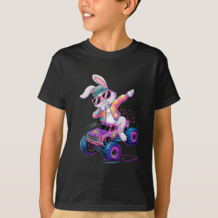 Dabbing Konijn Gelukkig Pasen Monster Truck Jongen T-shirt