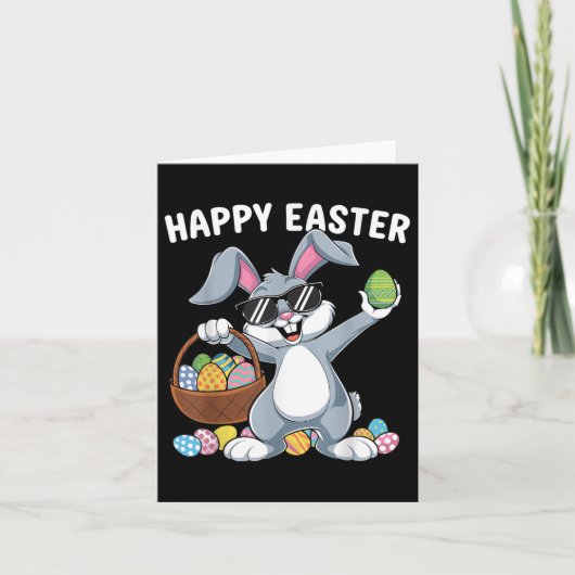 Dabbing konijn Happy Easter Day Eggs Dab Boys Bunn Kaart (Voorkant)