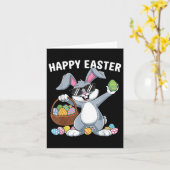 Dabbing konijn Happy Easter Day Eggs Dab Boys Bunn Kaart (Gele Bloem)