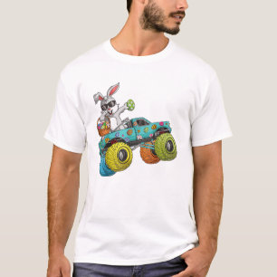 Dabbing Konijn Happy Easter Monster Truck Liefhebb T-shirt