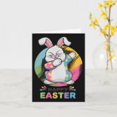 Dabbing Konijn Happy Paasdag Bunny Eggs Dab Boy Kaart (Gele Bloem)