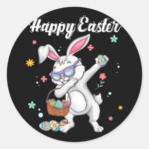 Dabbing Konijn Paasdag Eieren Dab Bunny Boys Ronde Sticker