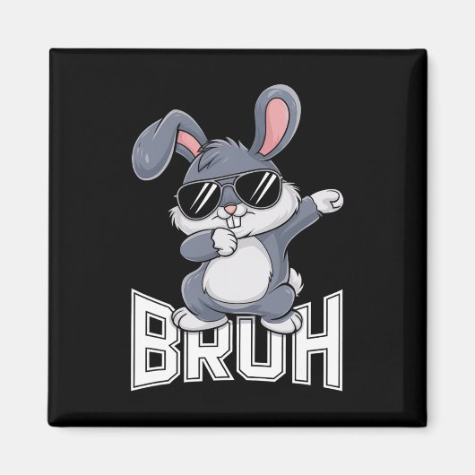 Dabbing Konijn Pasen Bruh1 Magneet (Voorkant)