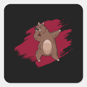 Dabbing Lama Dab Alpaca Grappig Kinder cadeau idee Vierkante Sticker