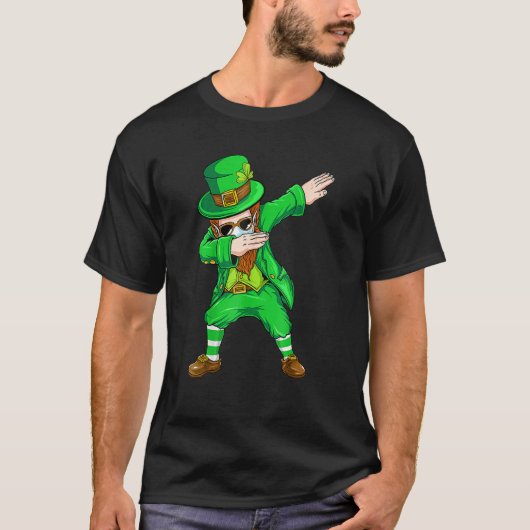 Dabbing Leprechaun Face Mask Boys Kinder Mannen St T-shirt (Voorkant)