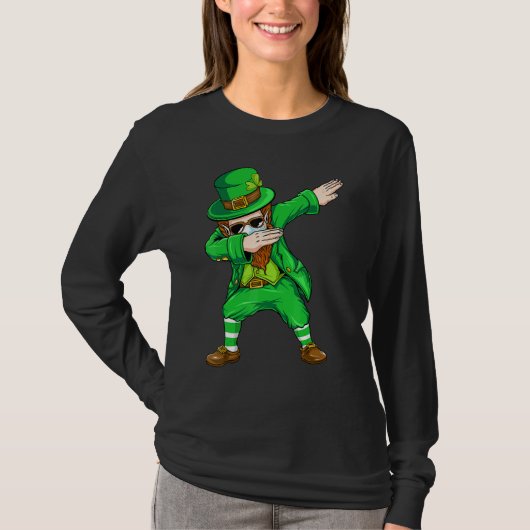 Dabbing Leprechaun Face Masker St Patrick's Day Bo T-shirt (Voorkant)
