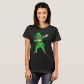 Dabbing Leprechaun Face Masker St Patrick's Day Bo T-shirt (Voorkant volledig)