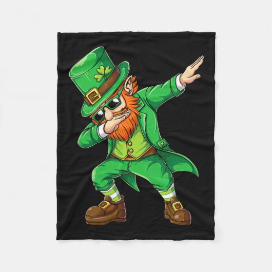 Dabbing Leprechaun Funny Gifts Mannen Kinder Jonge Fleece Deken (Voorkant)