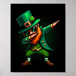Dabbing Leprechaun Funny Gifts Mannen Kinder Jonge Poster