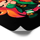 Dabbing Leprechaun Girl Funny Kinder Meisjes St Pa Poster (Hoek)