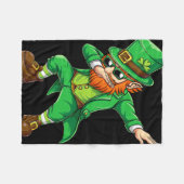 Dabbing Leprechaun Grappige Cadeaus Mannen Kindere Fleece Deken (Voorkant (Horizontaal))
