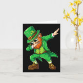 Dabbing Leprechaun Grappige Cadeaus Mannen Kindere Kaart (Gele Bloem)